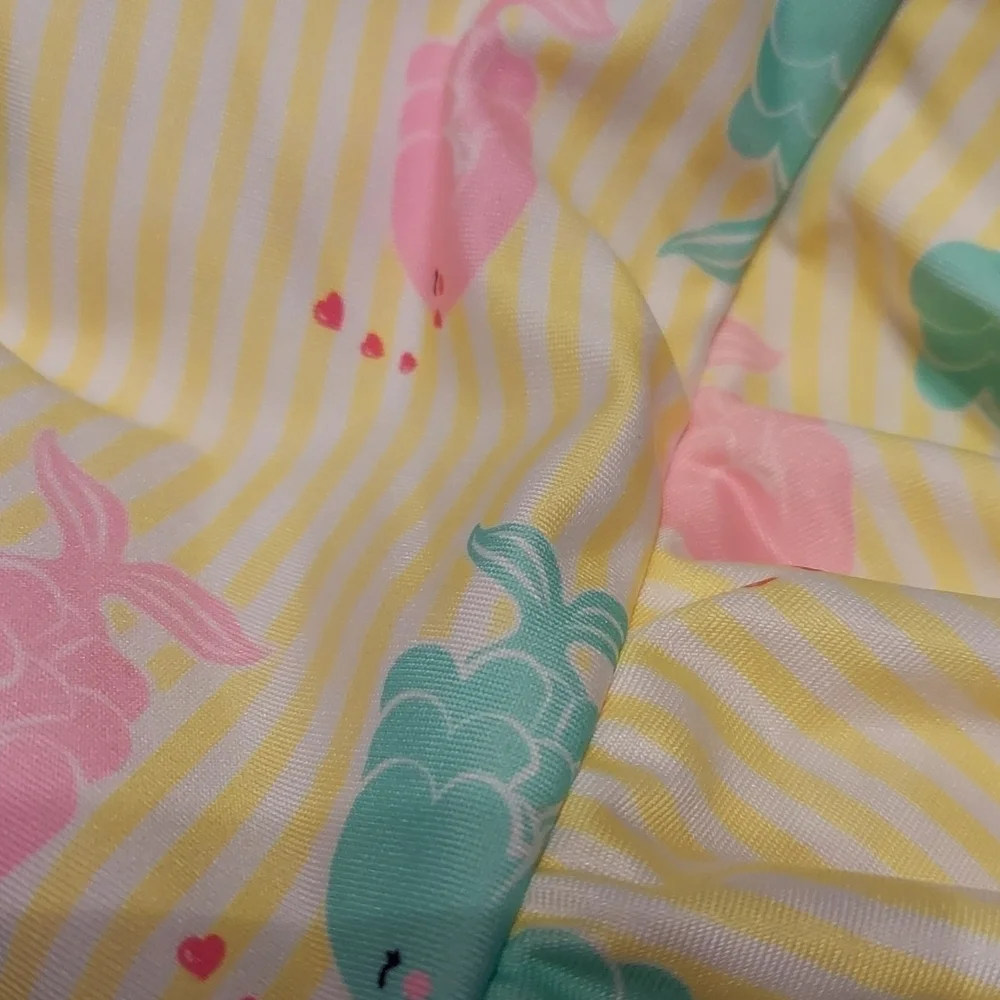 NWT Wippette Yellow Fish Print Flutter Sleeve One Piece Swimsuit Size 4T